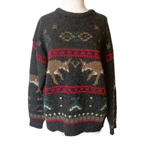 Vintage Woolrich deer wool sweater sz L